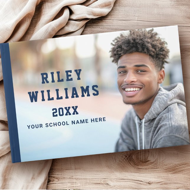 Photo student graduate graduation dark blue guest book (Photo student graduate graduation dark blue guest book)