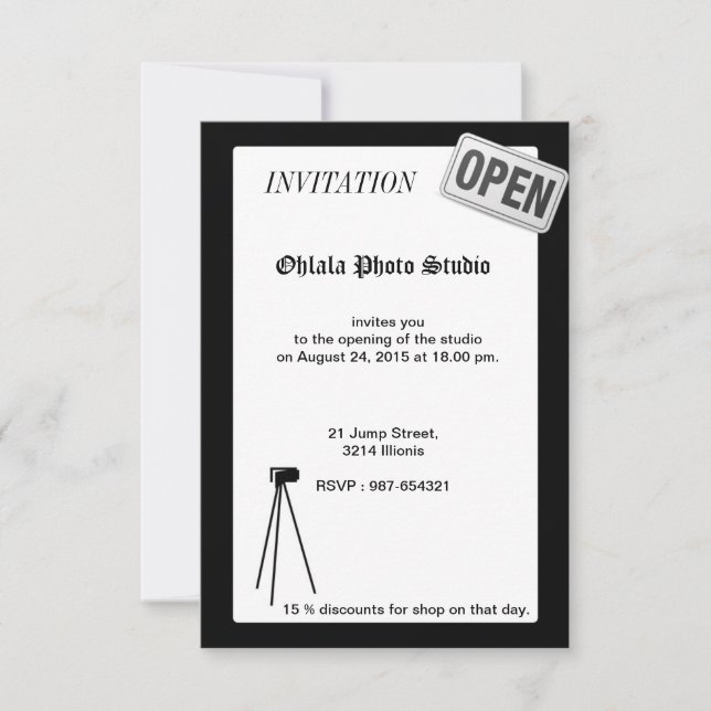Photo Studio Opening Invitation (Front)