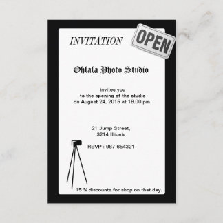 Photo Studio Opening Invitation