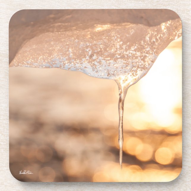 photo sun through the ice drink coaster (Front)