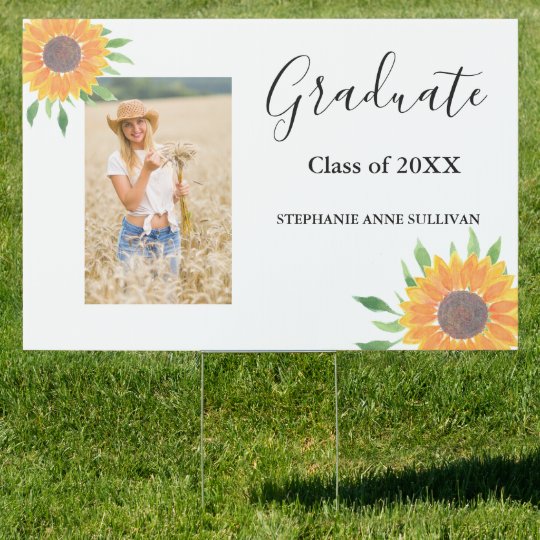 Photo Sunflower Graduation Yard Sign | Zazzle.com