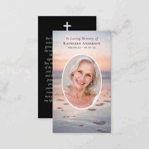 Photo Sunset Ocean Memorial Prayer Card