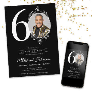 Photo Surprise 60th Birthday Party Invitation