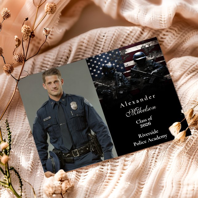 Photo SWAT Team American Flag Graduation Announcement (Creator Uploaded)
