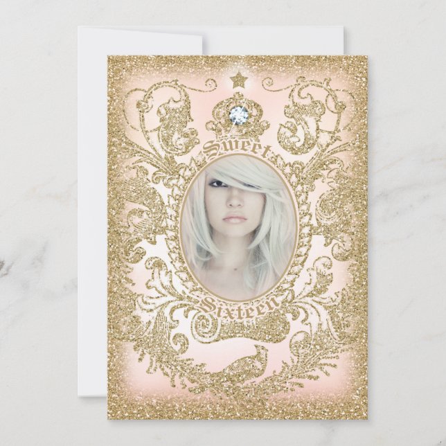 Photo Sweet 16 Once Upon a Time Princess Invitation (Front)