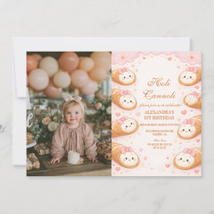Photo Sweet Cannoli Bakery Bow 1st Birthday Invitation