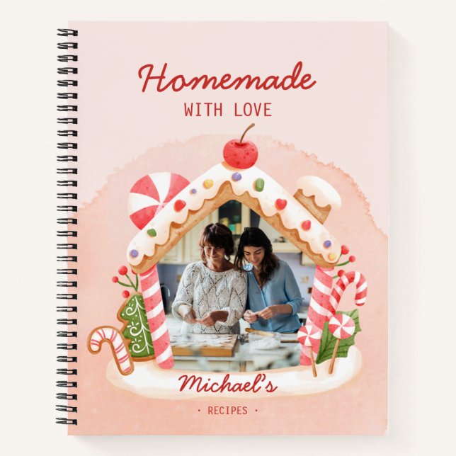 Photo Sweet Gingerbread House Homemade with Love Notebook (Front)