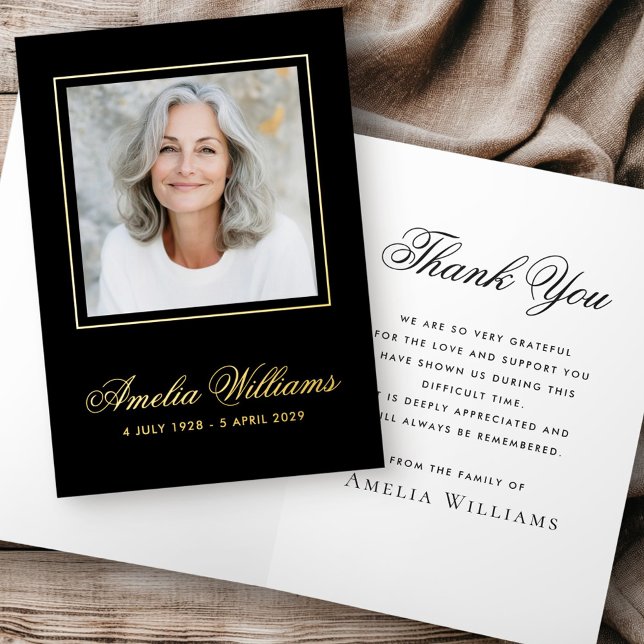 Photo sympathy bereavement real foil thank you greeting card (Photo sympathy bereavement real foil thank you foil greeting card)