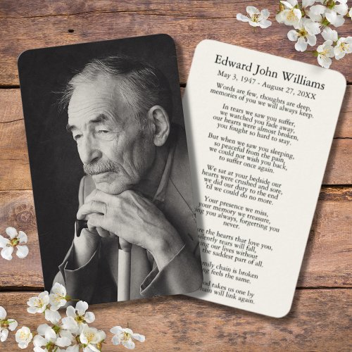 Photo Sympathy Funeral Memorial Card
