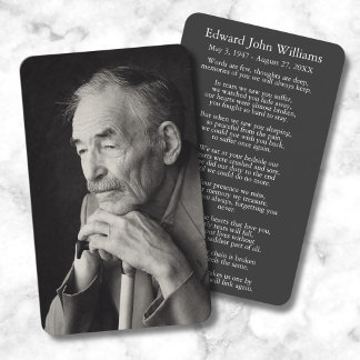 Photo Sympathy Funeral Memorial Card
