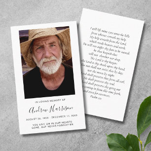 Photo Sympathy Funeral Memorial Card