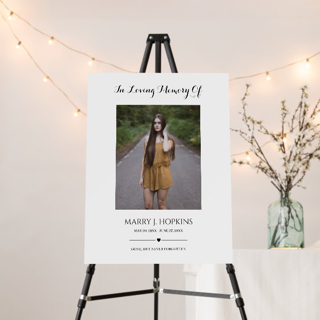 Photo Sympathy Funeral Memorial In Loving Memory Foam Board (In Situ (Stand))
