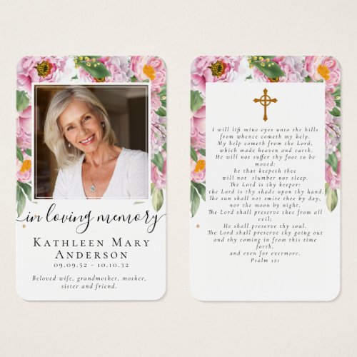 Photo Sympathy Funeral Memorial Prayer Card