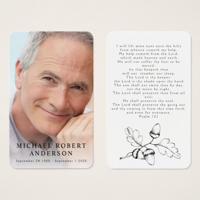 Photo Sympathy Funeral Memorial Prayer Card (Front & Back)