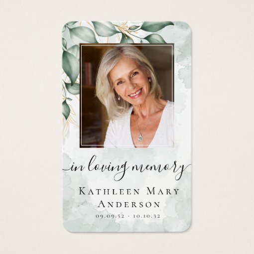 Photo Sympathy Funeral Memorial Prayer Card | Zazzle