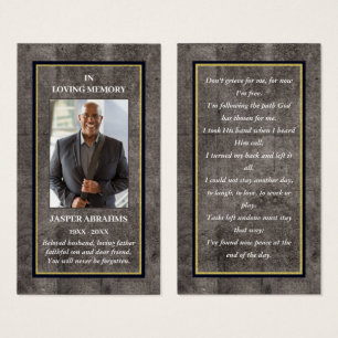 Photo Sympathy Funeral Memorial Prayer Cards