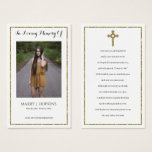 Photo Sympathy Funeral Memorial Prayer Cards<br><div class="desc">This design printed Gold Glitter Cross and Glitter Frame Photo Sympathy Funeral Memorial Prayer Cards that can be customized with your text. Please click the "Customize it" button and use our design tool to modify this template. Check out the Graphic Art Design store for other products that match this design!...</div>