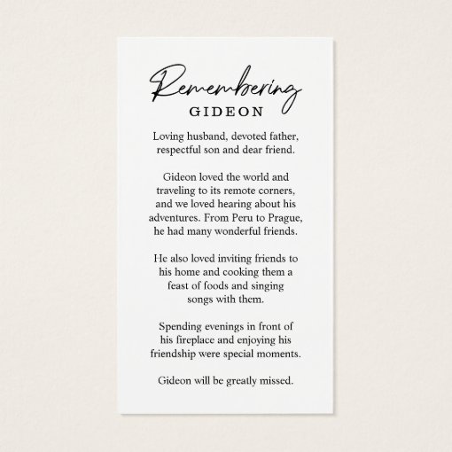 Photo Sympathy Funeral Memorial Prayer Cards | Zazzle