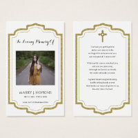 Photo Sympathy Funeral Memorial Prayer Cards