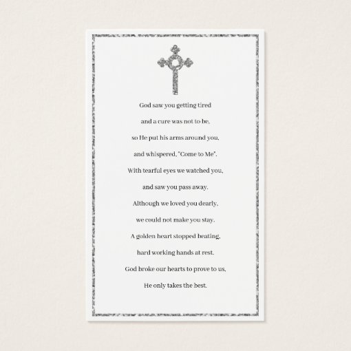 Photo Sympathy Funeral Memorial Prayer Cards | Zazzle