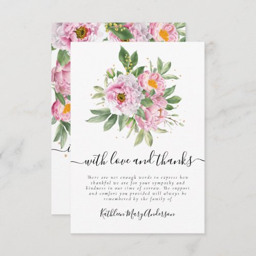 Photo Sympathy Funeral Memorial Thank You Card
