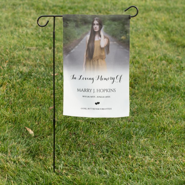 Photo Sympathy Funeral Memorial Tribute Garden Flag (In SItu)