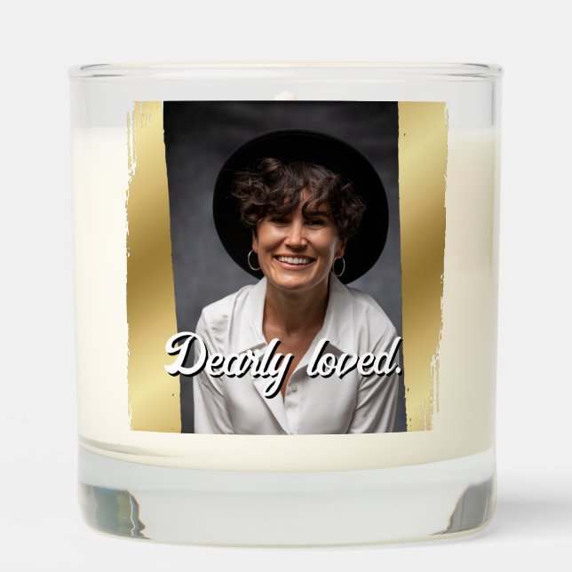 Photo Symphaty In Loving Memory Memorial Gift Scented Candle (Front)