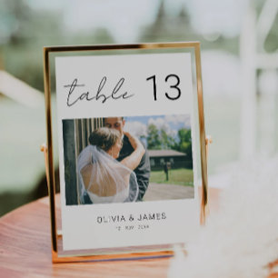 Photo Table Numbers, Modern Table Numbers, Invitation