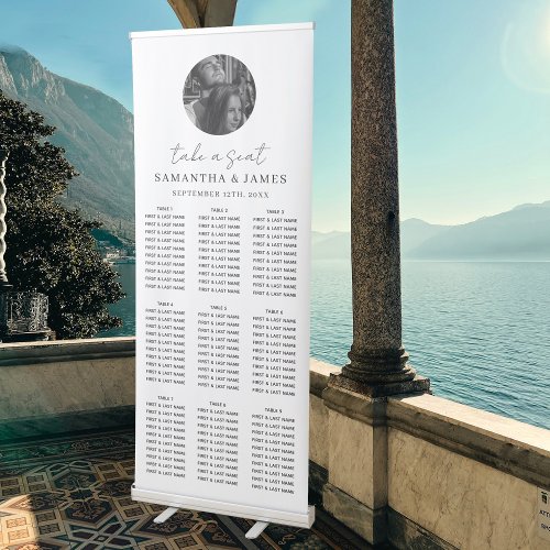 Photo Take a Seat Stylish Wedding Seating Chart  Retractable Banner