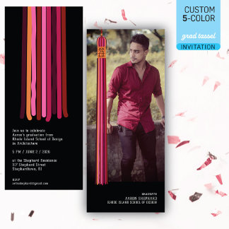 Photo & Tassel Modern Design Graduation Invitation