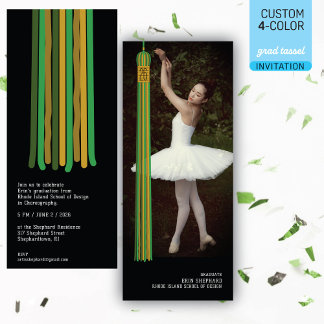 Photo & Tassel Modern Design Graduation Invitation