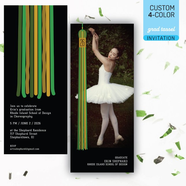 Photo & Tassel Modern Design Graduation Invitation (Creator Uploaded)