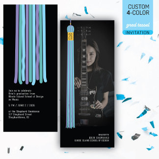 Photo & Tassel Modern Design Graduation Invitation