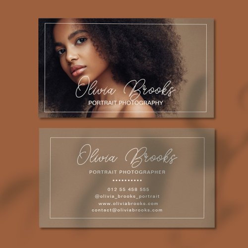 Photo Taupe Brown Scrpit Freelance Photographer Business Card