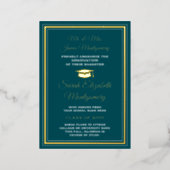 Photo Teal and Gold Foil Graduation Announcement (Standing Front)