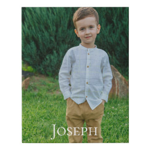 Photo Template And Personalized Name Family Gift Faux Canvas Print