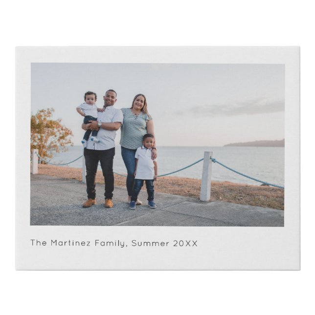 Photo Template And Personalized Text Faux Canvas Print (Front)