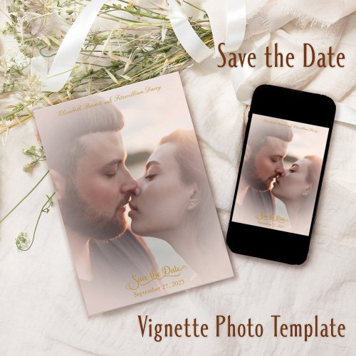 Photo Template Blush Pink Gradient Save the Date