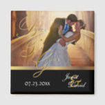 Photo Template - Bride & Groom Wedding Keepsake Magnet<br><div class="desc">Wedding Day Favor Magnets. A Wedding Day Keepsake from the Bride and Groom ready to personalize. ✔Note: Not all template areas need changed. 📌If you need further customization, please click the "Click to Customize further" or "Customize or Edit Design" button and use our design tool to resize, rotate, change text...</div>