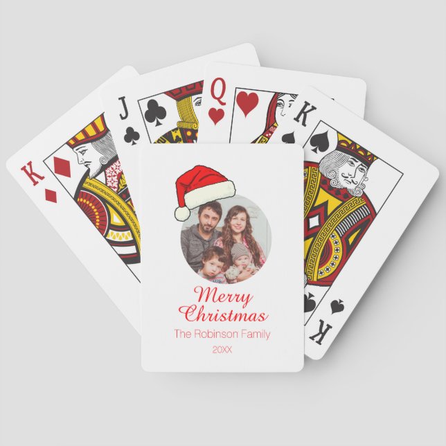 Photo template custom text christmas poker cards (Back)