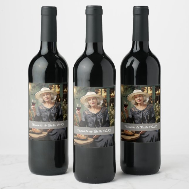 Photo template custom wine label (Bottles)