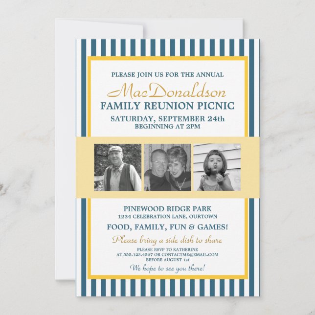 Photo Template Family Reunion Invitations (Front)