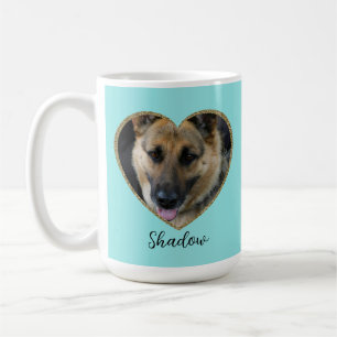Photo Template Glitter Heart With Pet Custom Name Coffee Mug