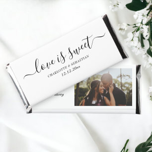 Photo Template Love is Sweet Heart Personalized Hershey Bar Favors
