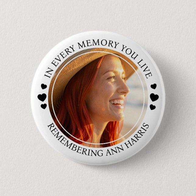 Photo Template Memorial Remembrance  Button (Front)