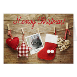 Photo Template Meowy Christmas! Card