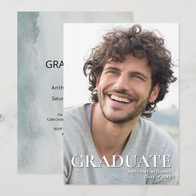 Photo Template Modern Graduation Paty Celebration (Front/Back)