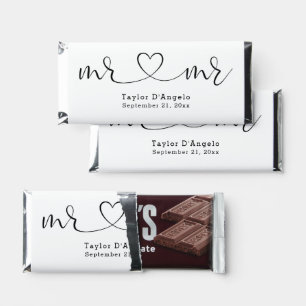 Photo Template Mr And Mr Love Heart Personalized Hershey Bar Favors