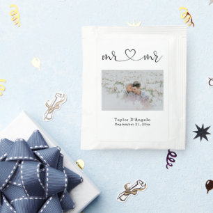 Photo Template Mr And Mr Love Heart Personalized Tea Bag Drink Mix