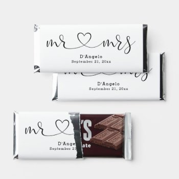 Photo Template Mr And Mrs Love Heart Personalized Hershey Bar Favors by Ricaso_Wedding at Zazzle